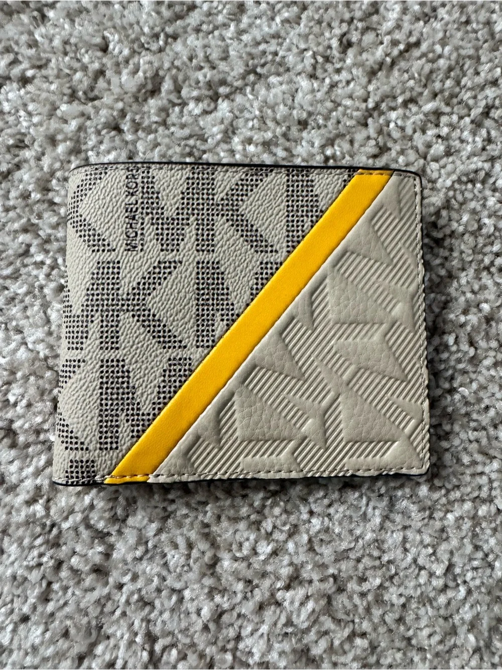 Michael Kors Beige and Yellow Men's Bifold Wallet